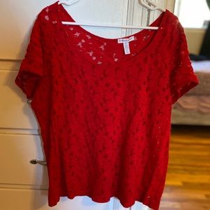 Red Lace Top